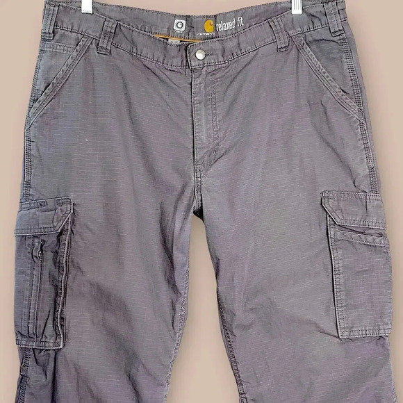 Carhartt Force Relaxed Fit Ripstop Cargo Work Pants Size 42X30 Gray Straight Leg - Picture 4 of 16